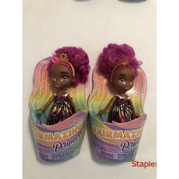 xtreme play Other - Lot Of 2 HAIRMAZING Mini Doll-Pink Hair 4” Dolls